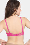 Rosaline Padded Wired 3/4th Coverage Lace Bra - Beetroot Purple — thumbnail 2